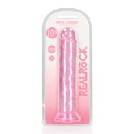 Dildo Cristalino Rosa de 10 Pulgadas Shots RealRock