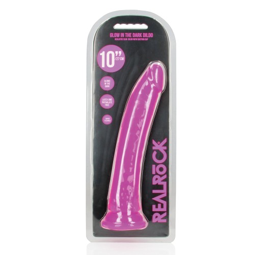 Dildo Slim de 10 Pulgadas Brilla en la Oscuridad Shots RealRock