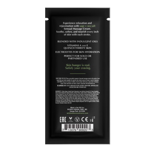 Crema de Masaje Sensual Wicked Cuidado Salvia y Sal Marina 0.34 oz