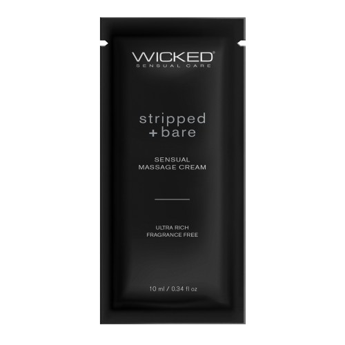 Crema de Masaje Sin Fragancia Wicked Sensual Care Stripped & Bare - .34 oz