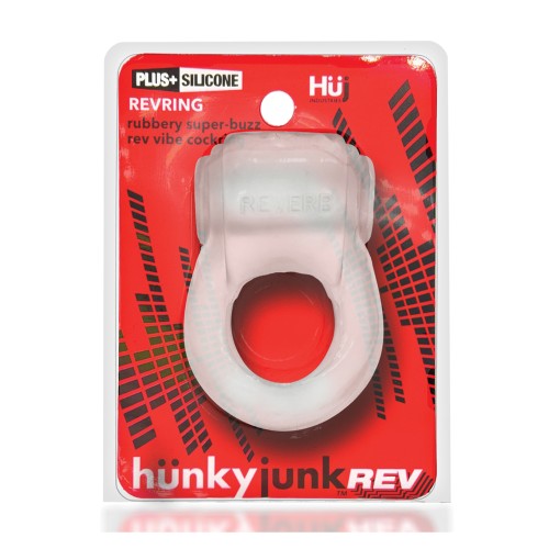 Hunkyjunk Revring Cock Ring with Vibe Clear Blue