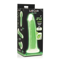 Dildo Curve Toys que Brilla en la Oscuridad 7 Verde