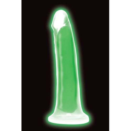 Dildo Curve Toys que Brilla en la Oscuridad 7 Verde