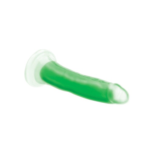 Dildo Curve Toys que Brilla en la Oscuridad 7 Verde