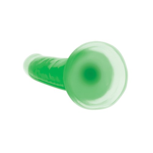 Dildo Curve Toys que Brilla en la Oscuridad 7 Verde