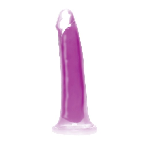 Dildo de Silicona Lollicock 7&quot; que Brilla en la Oscuridad - Púrpura