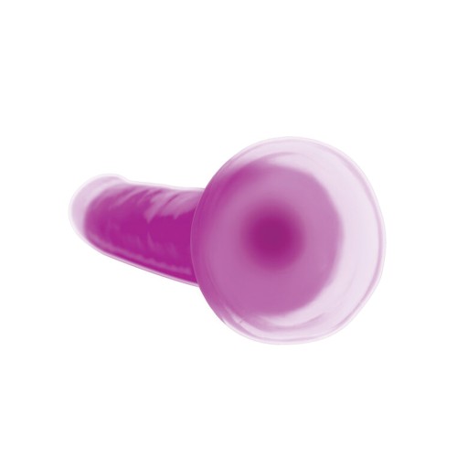 Dildo de Silicona Lollicock 7&quot; que Brilla en la Oscuridad - Púrpura