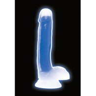 Curve Toys Glow In The Dark Silicone Dildo with Balls