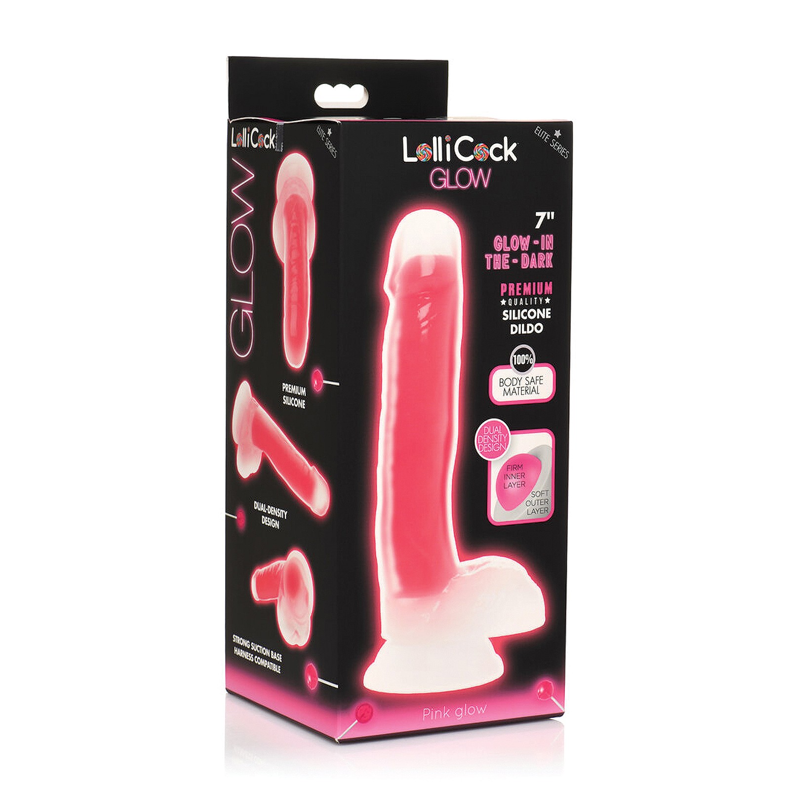 Curve Toys Glow In The Dark Dildo 7 Inch Pink