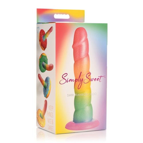 Curve Toys Simply Sweet 6.5-Inch Swirl Rainbow Dildo