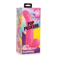 Pop Peckers 7.5" Dildo with Balls - Pink