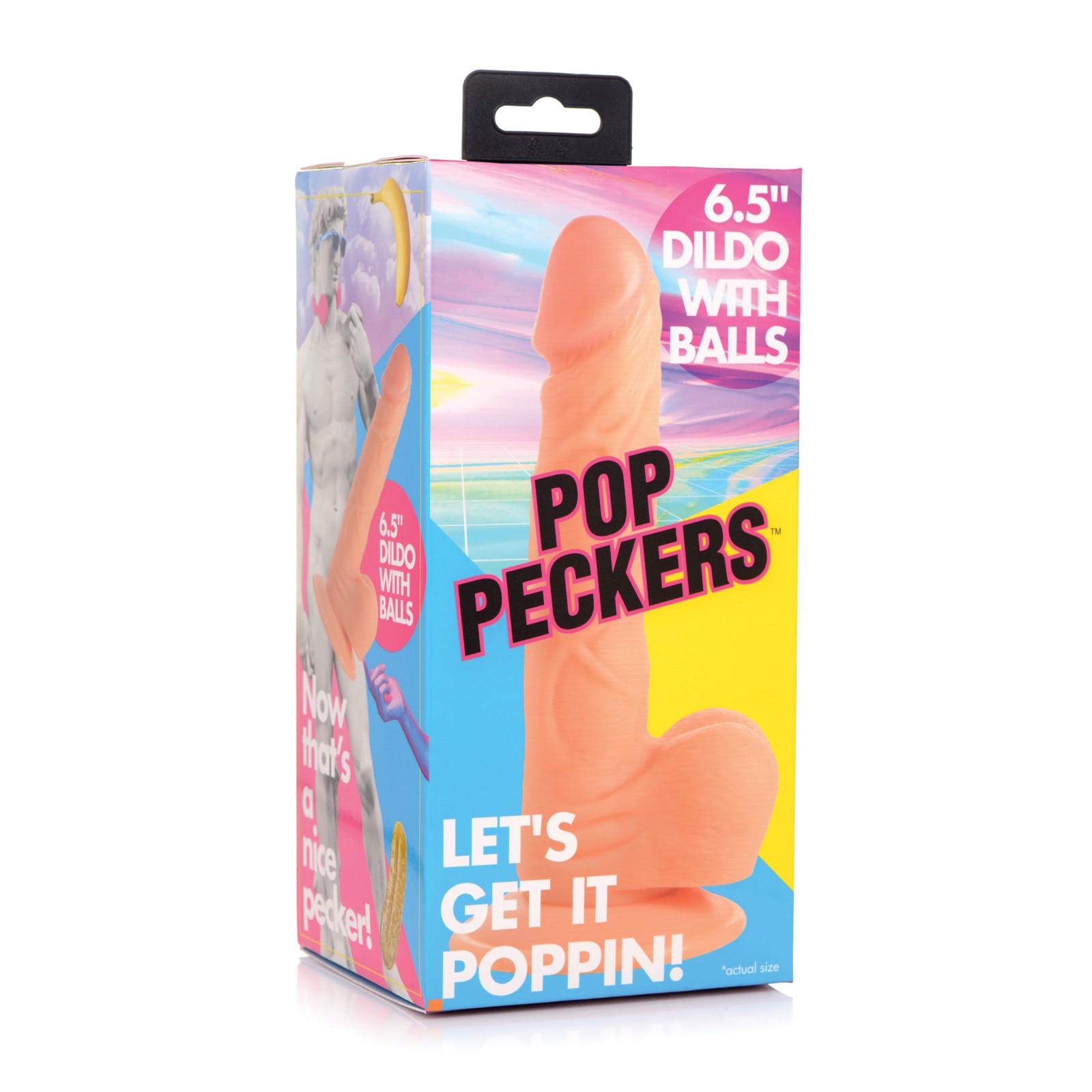 Pop Peckers 6.5" Dildo with Balls - Fun and Vibrant