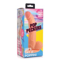 Dildo Pop Peckers 7.5" con Bolas - Claro