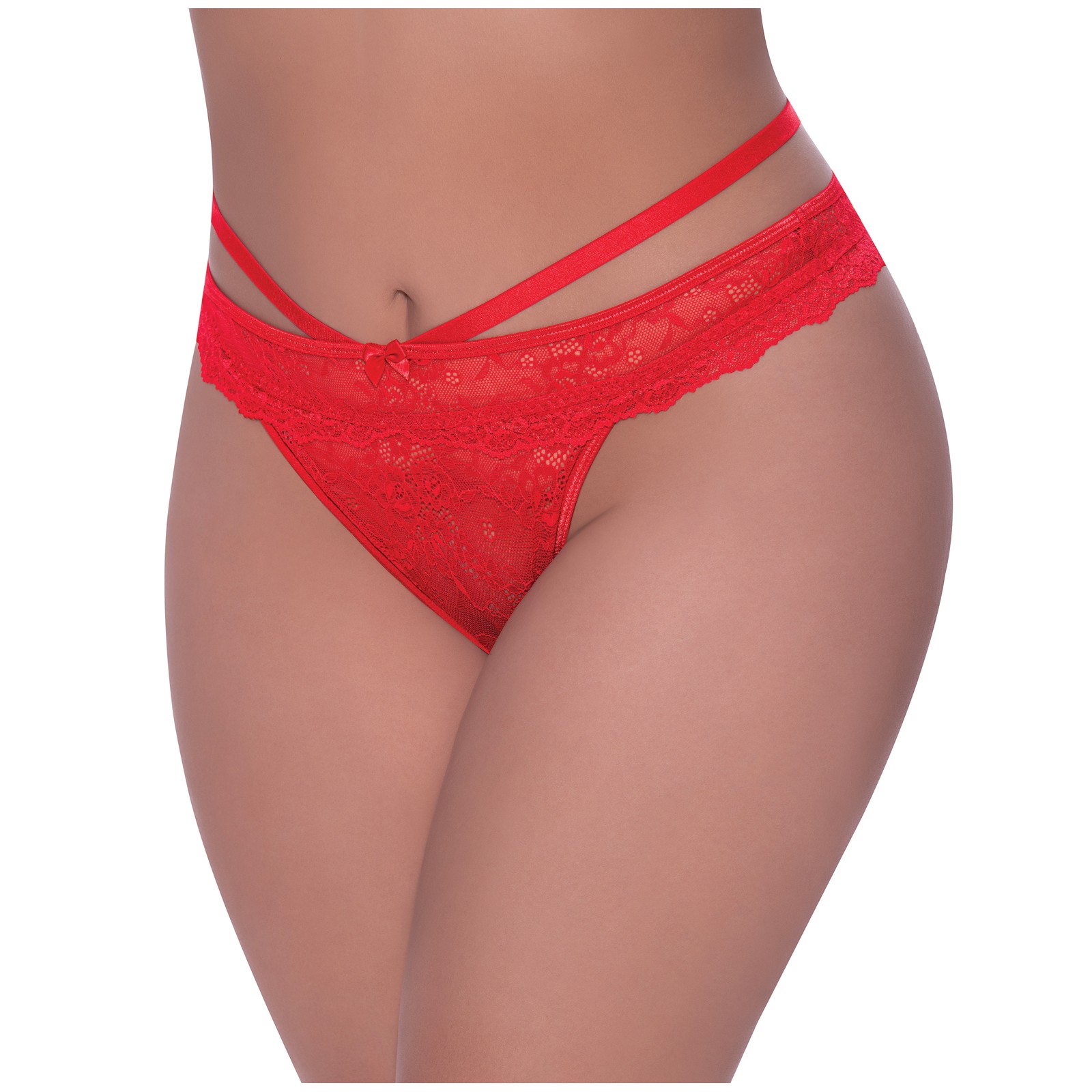 Ooh La Lace Peek-A-Boo Cheeky Panty Red QN - Shop Now