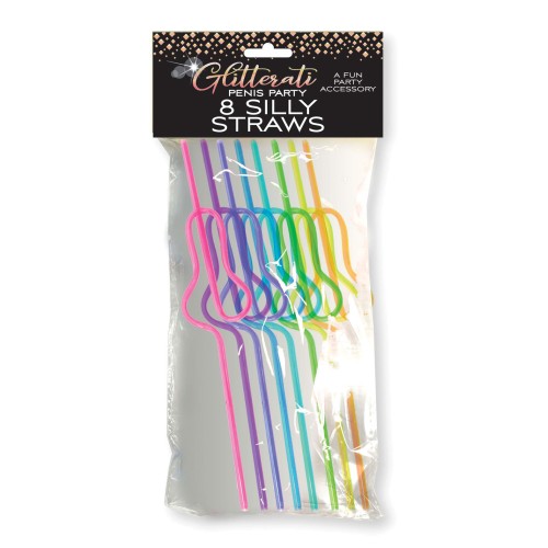 Glitterati Silly Penis Straws Set of 8