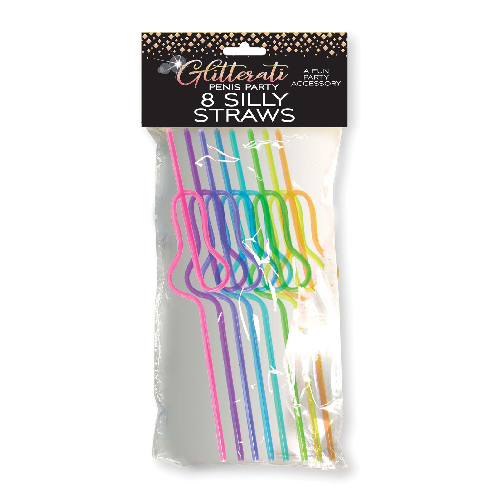 Glitterati Silly Penis Straws Set of 8