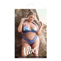 Vibes Plur Holographic Bralette with Hood