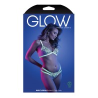 Glow Night Vision Bralette & Cage Panty - S/M