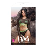 Vibes Fuck Ur Rules Long Sleeve Crop Top Set