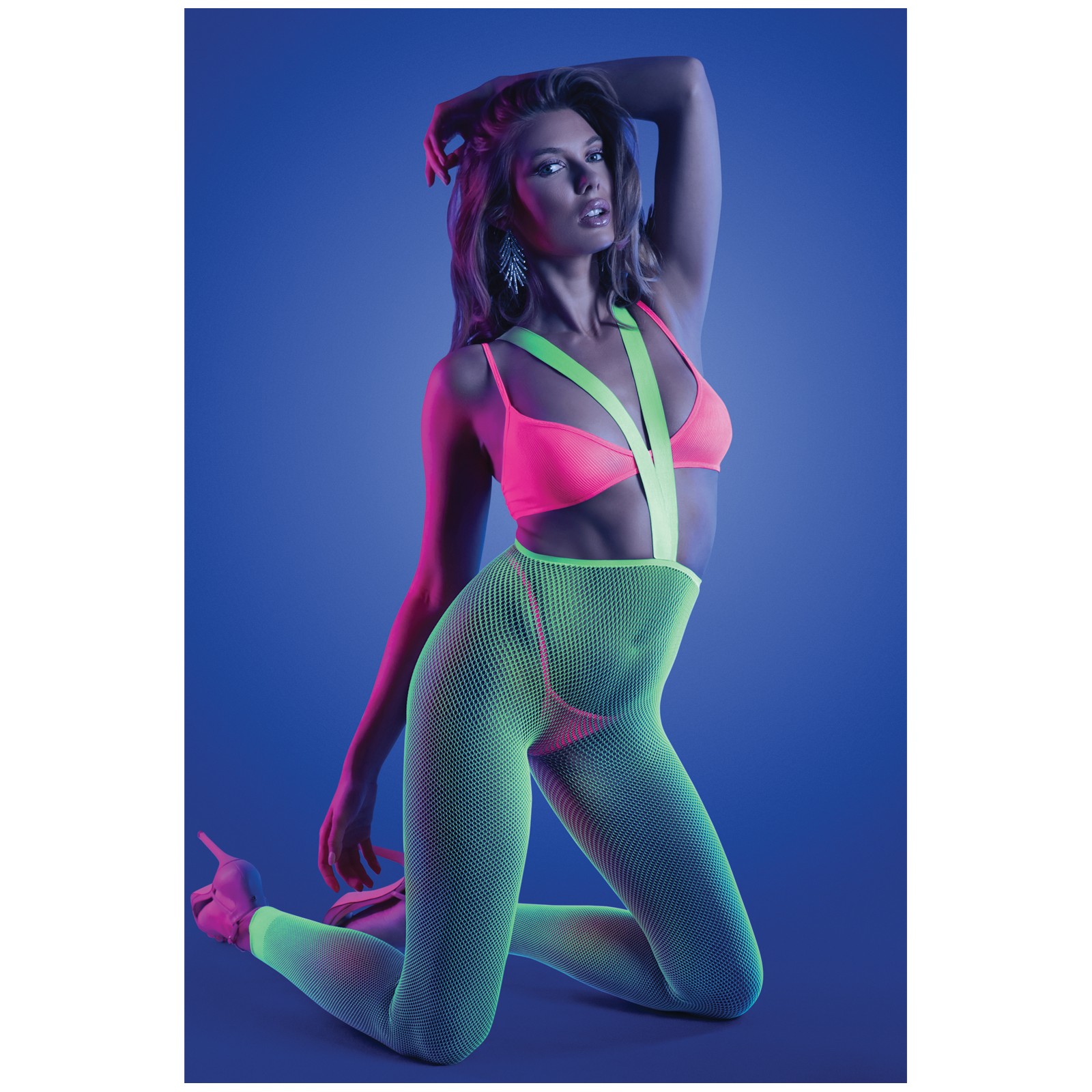 Glow Come Alive Stockings & Bra Set - UV Reactive