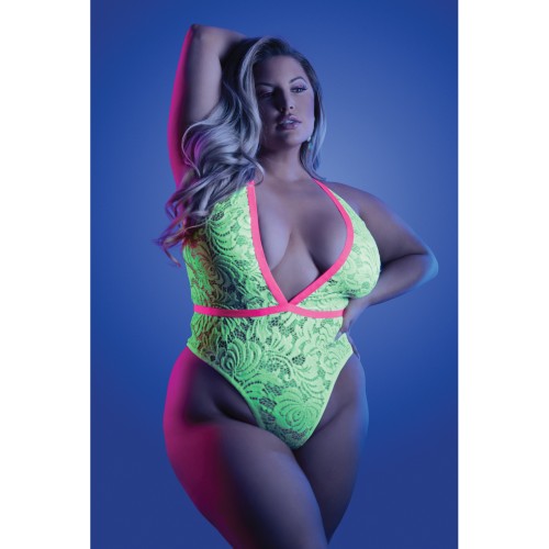 Glow Spotlight Teddy - UV Reactive Lingerie