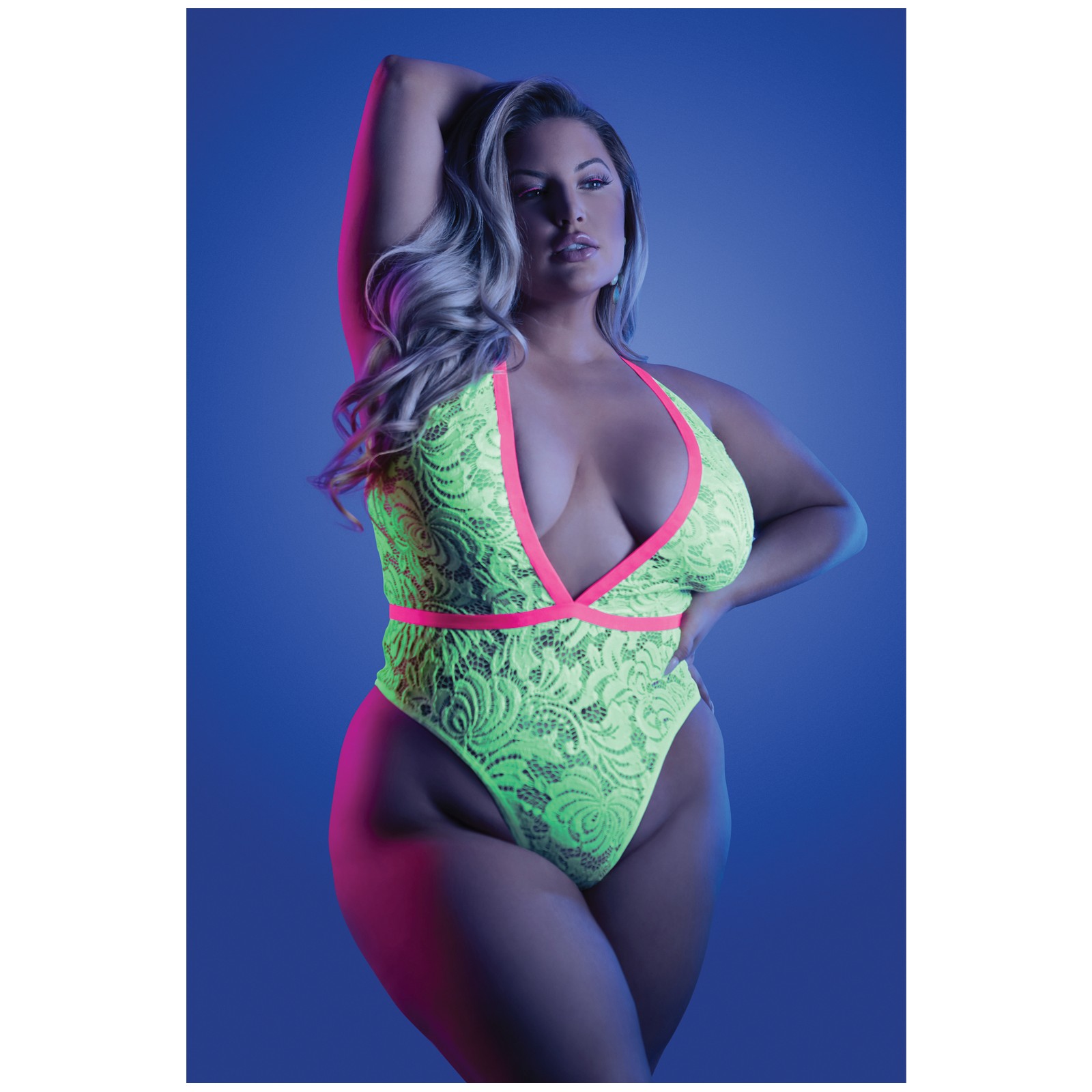 Glow Spotlight Teddy - UV Reactive Lingerie