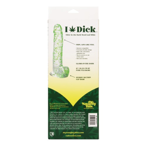 Naughty Bits I Leaf Dick Glow In The Dark Dildo