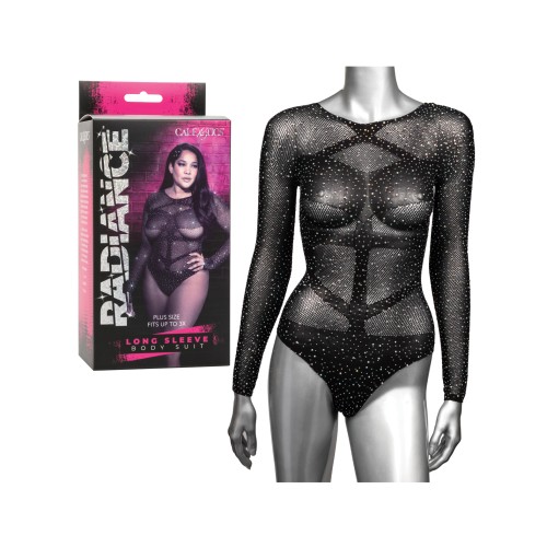 Body Suit Radiance Talla Grande Manga Larga - Negro