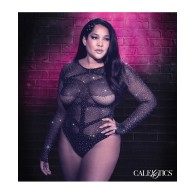 Radiance Plus Size Long Sleeve Bodysuit - Black