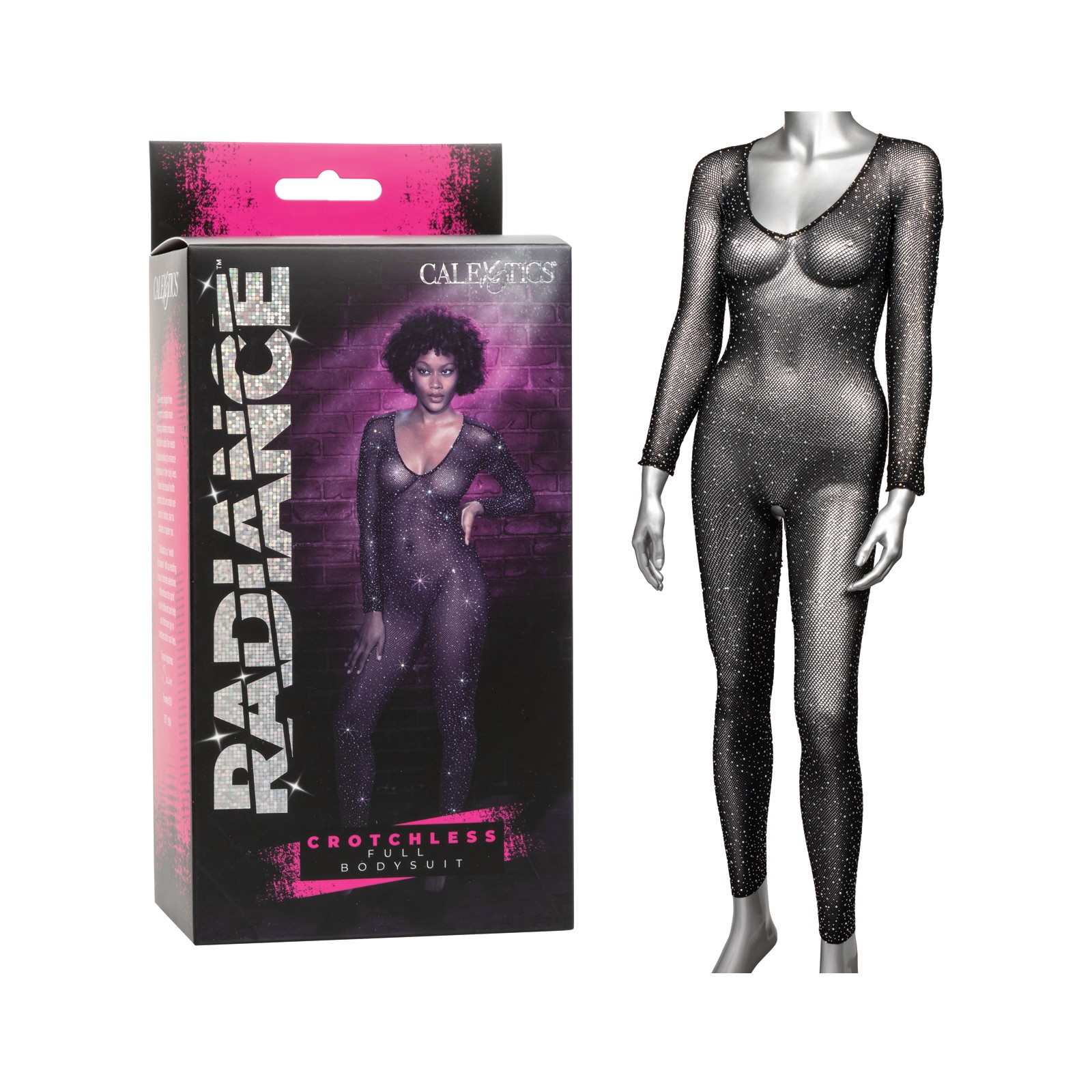 Radiance Crotchless Full Body Suit in Black