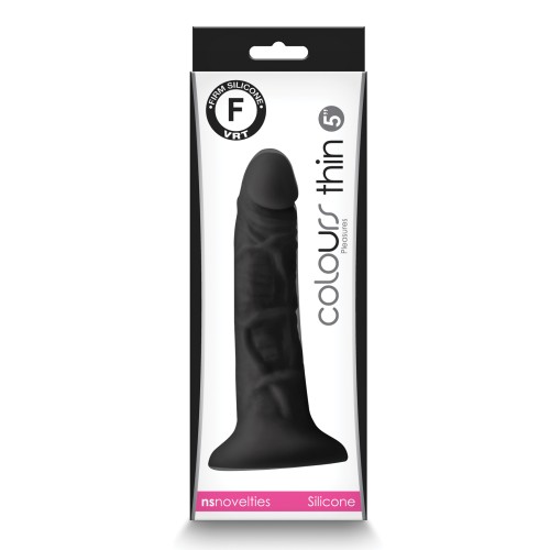 5 Inch Thin Dildo - Colours Pleasures Black