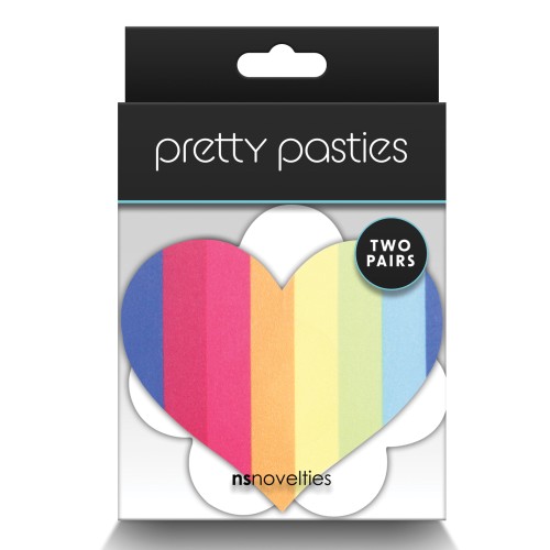 Pretty Pasties Pride Heart & Flower Rainbow - 2 Pairs