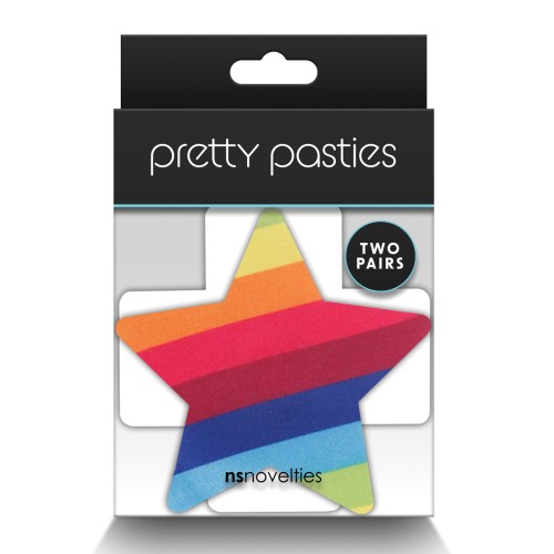 Pretty Pasties Pride Cross & Star Rainbow - 2 Pair