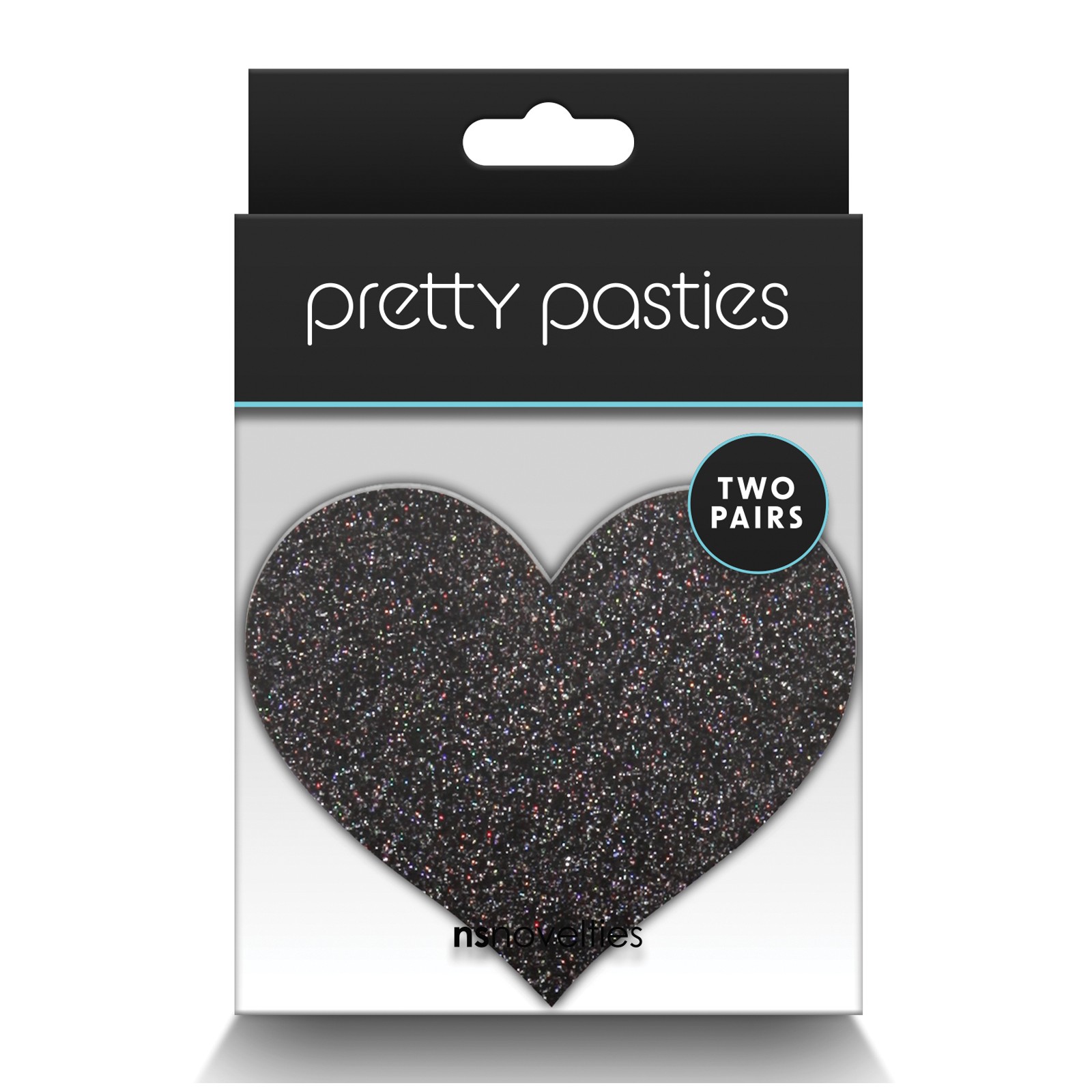 Pretty Pasties Corazones Brillantes Negro Oro - 2 Pares