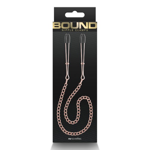 Bound DC3 Rose Gold Nipple Clamps for Intimate Play