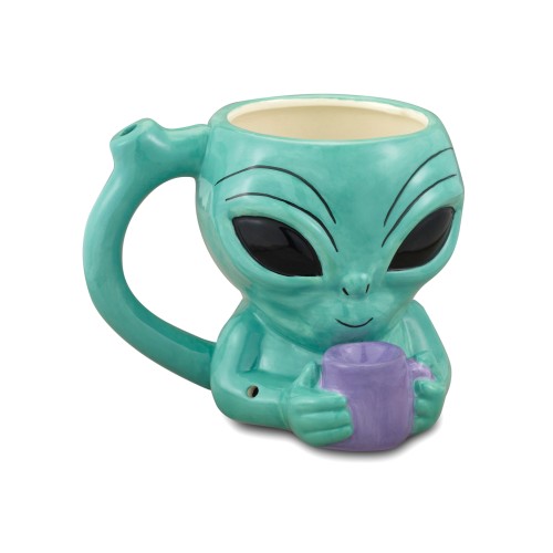 Alien Novelty Mug with Pipe for Unique Parties