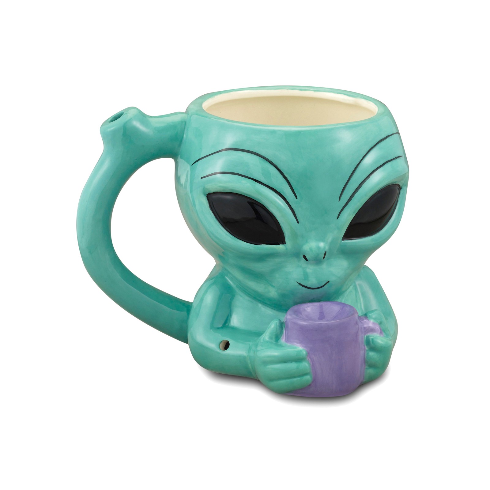 Alien Novelty Mug with Pipe for Unique Parties