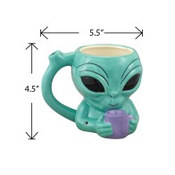 Alien Novelty Mug with Pipe for Unique Parties