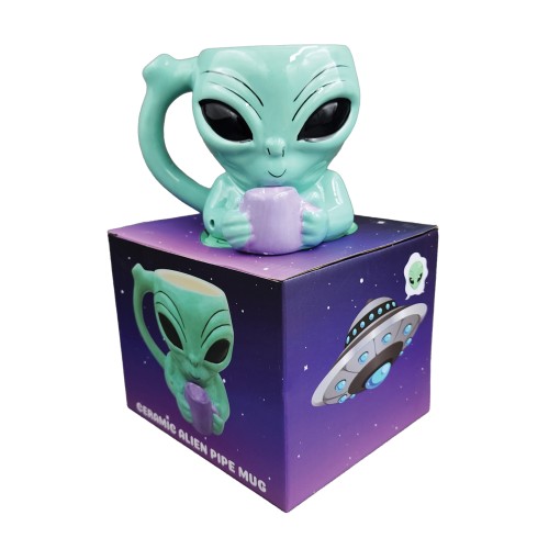 Alien Novelty Mug with Pipe for Unique Parties