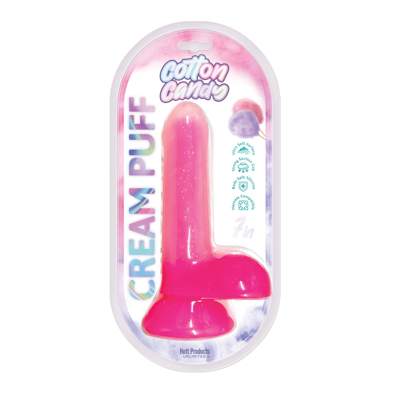 Dildo de Algodón de Azúcar de 6 pulgadas - Placer Suave y Contorneado