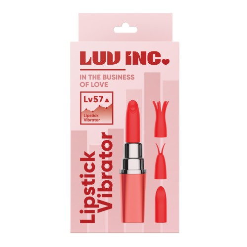 Luv Inc. Lipstick Vibrator with Interchangeable Heads