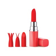 Luv Inc. Lipstick Vibrator with Interchangeable Heads