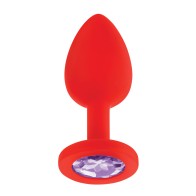 Luv Inc. Jeweled Silicone Butt Plug - Playful Fun