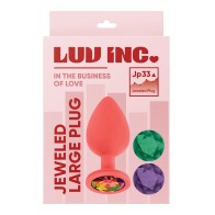 Luv Inc. Jeweled Silicone Butt Plug - Coral Large