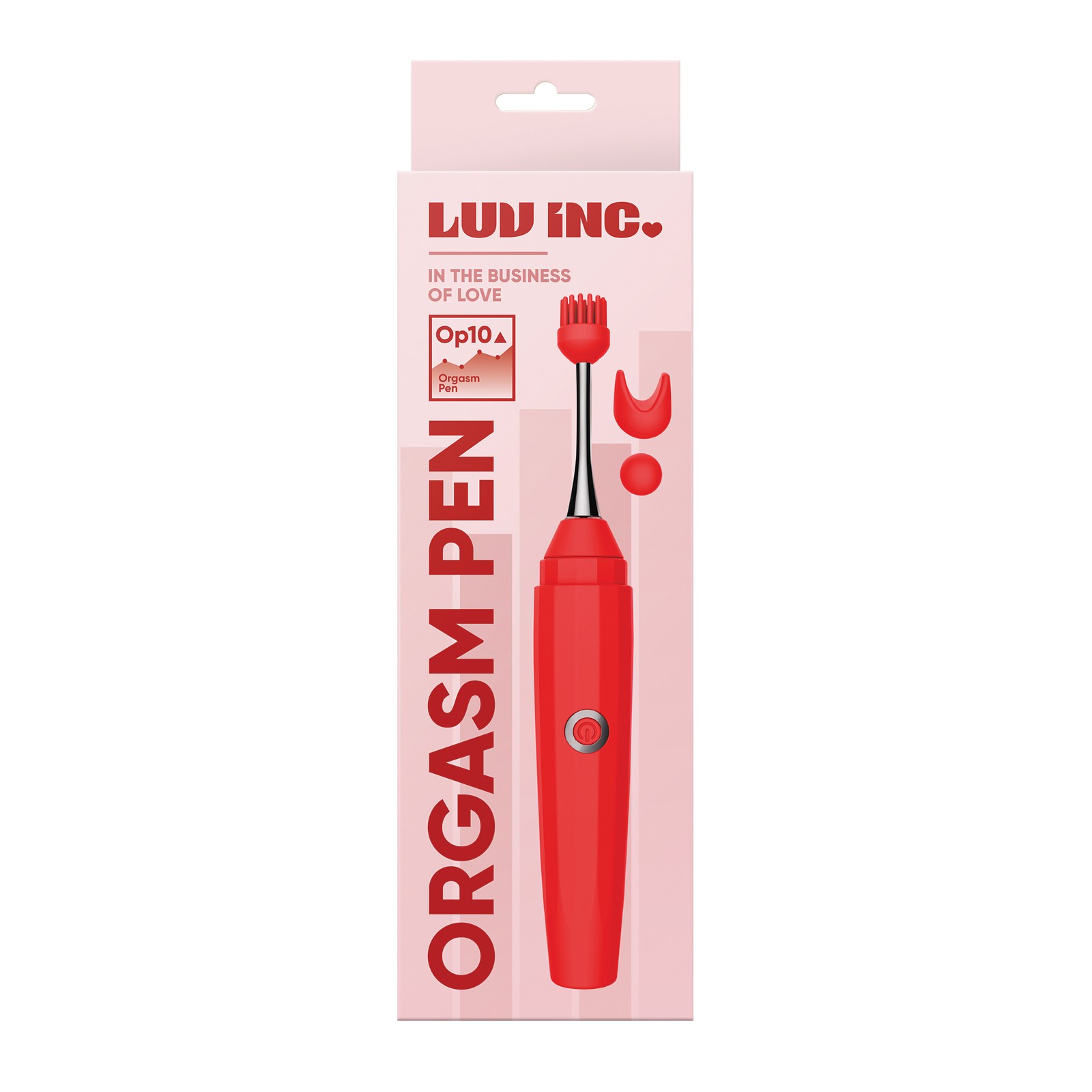 Luv Inc. Orgasm Pen with Attachments Red