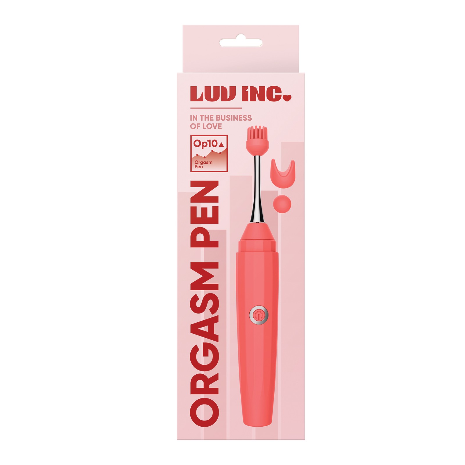 Luv Inc. Orgasm Pen with Three Attachments - Coral