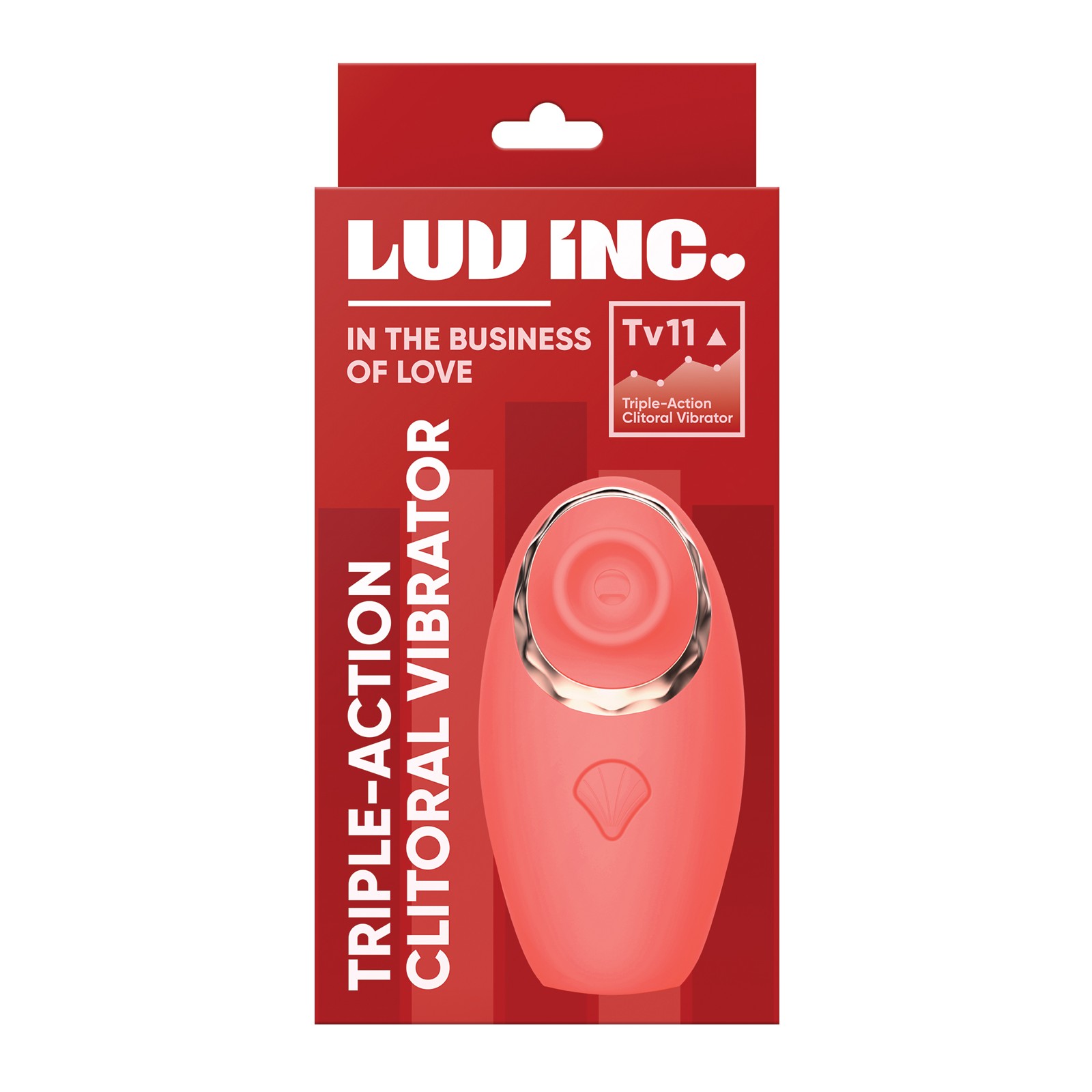 Luv Inc. Vibrador Clitorial Triple Acción Coral