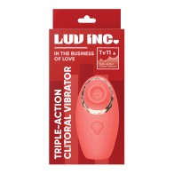 Luv Inc. Triple Action Clitoral Vibrator Coral