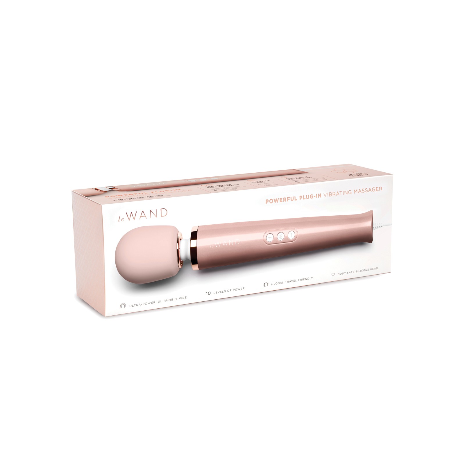 Masajeador Vibrante Le Wand Plug-In Oro Rosa