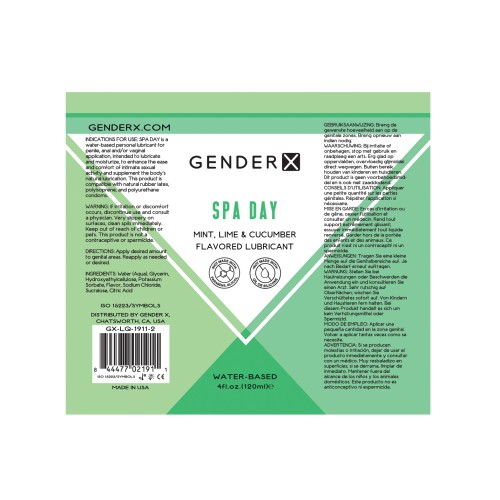 Lubricante Saborizado Gender X Día de Spa - A Base de Agua